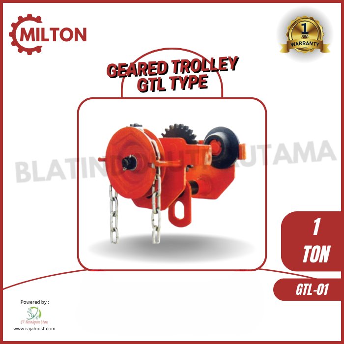 Geared Trolley 1 Ton Milton Type GTL