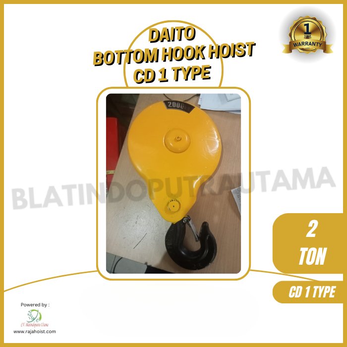 Daito BOTTOM HOOK Hoist CD1 2 Ton